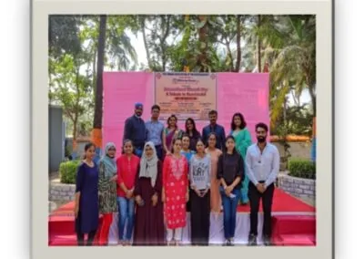 Group photo at an outdoor community health awareness program
