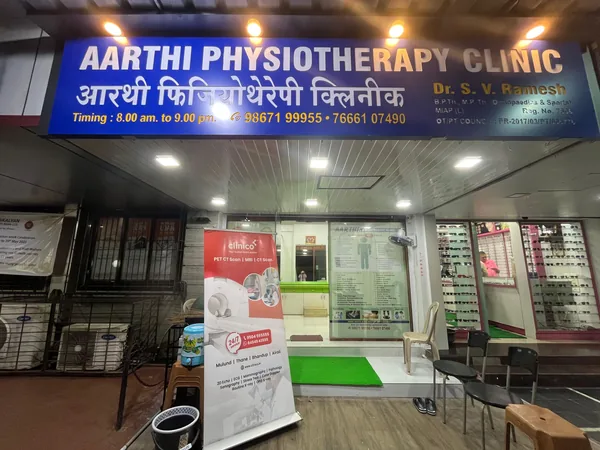 Aarthi Physiotherapy Clinic, an Orthocare unit, storefront signage