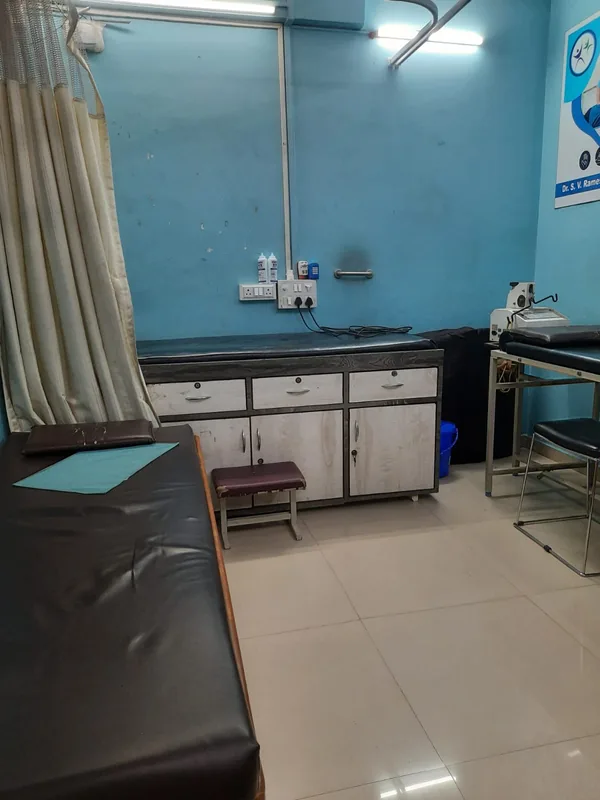 Treatment room with electrotherapy and rehabilitation equipment